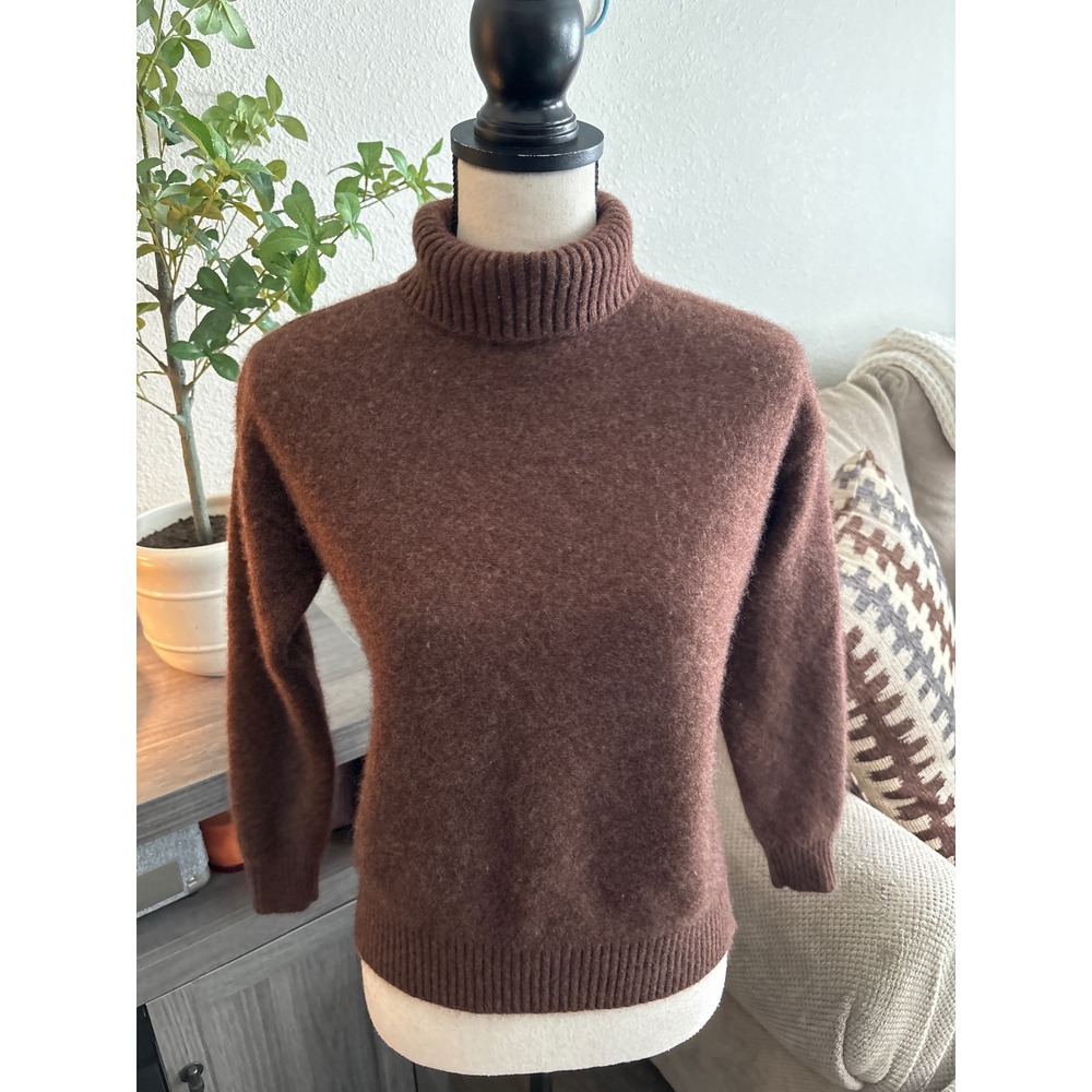 J. McLaughlin women's cashmere small brown turtleneck sweater